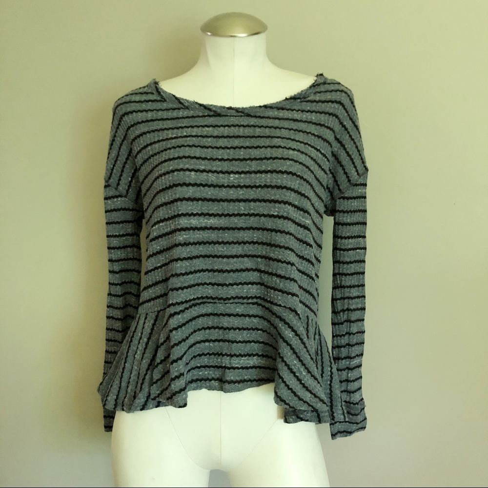 Free People We The Free Striped Peplum Top